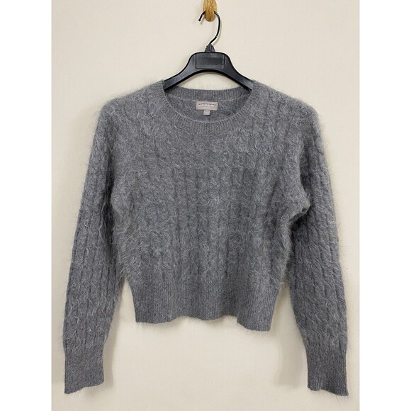 J.Crew Brushed cashmere shrunken cable-knit crewneck Long Sleeve sweater Size M - Picture 9 of 9